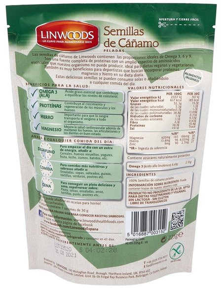 Semillas de Cañamo Peladas de Linwoods