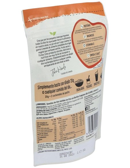 Semillas de Lino Molidas con Bacillus Coagulans y Vitamina D de Linwoods