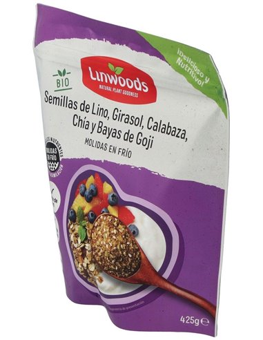 Semillas de Lino, Girasol, Calabaza, Chía y Bayas de Goji Molidas Bio 425 g de Linwoods