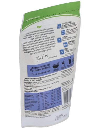 Semillas Molidas de Cáñamo, Lino y Chía Bio de Linwoods