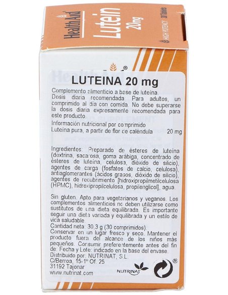 Luteína 20 Mg 30 Comp de Health Aid