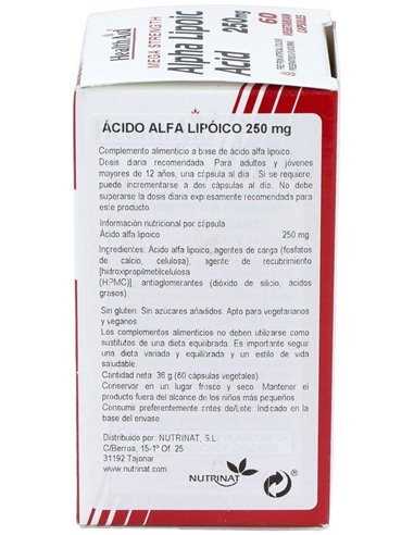 Acido Alphalipoico 60Cap. Health Aid de Health Aid