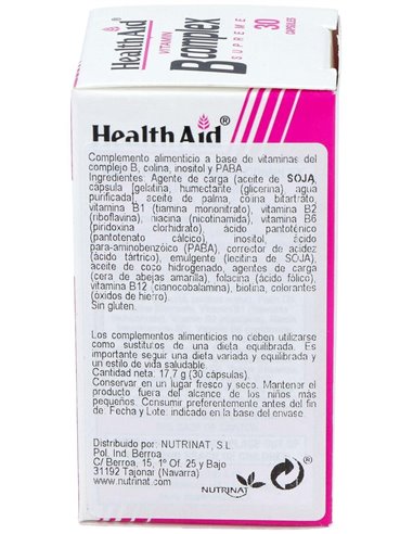 Vit B Complex 30Cap. Health Aid de Health Aid