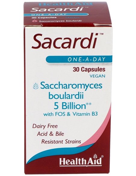 Sacardi (Saccharomyces Boulardii) 30Vcaps. de Health Aid