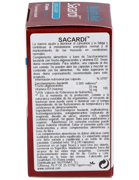 Sacardi 30 Vcáps de Health Aid