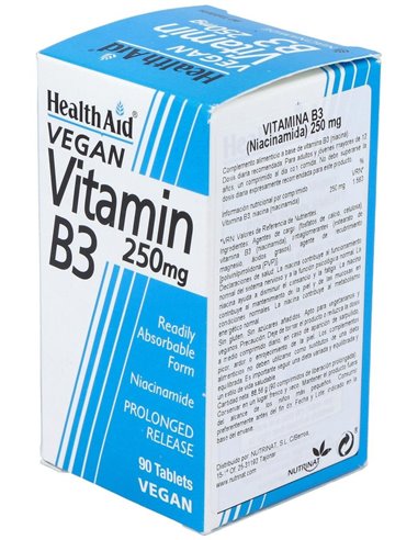 Vit B3 Niacinamida 90Comp. Health Aid de Health Aid
