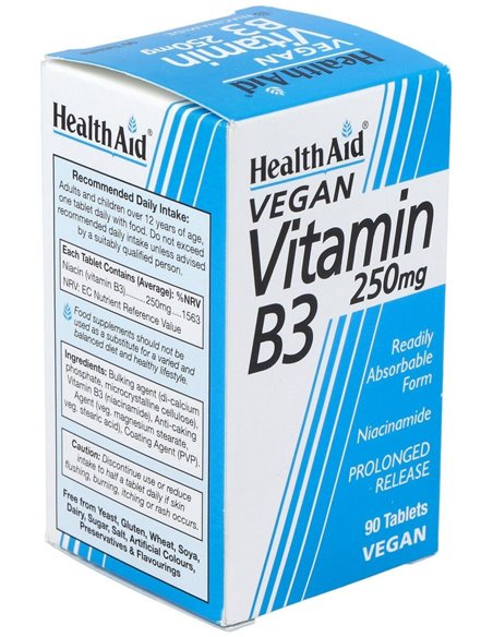 Vit B3 Niacinamida 90Comp. Health Aid de Health Aid