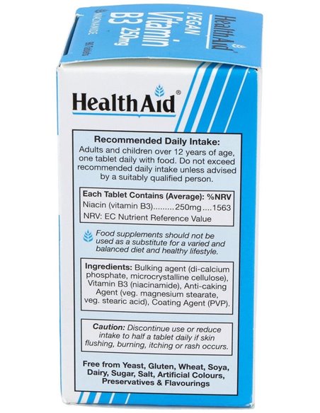 Vit B3 Niacinamida 90Comp. Health Aid de Health Aid