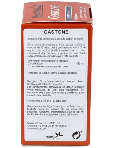 Gastone (Carbon Puro) 260Mg. 60Cap. Health Aid de Health Aid