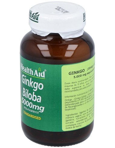 Ginkgo (Ginkgo Biloba) 5.000 Mg 30 Cáps de Health Aid