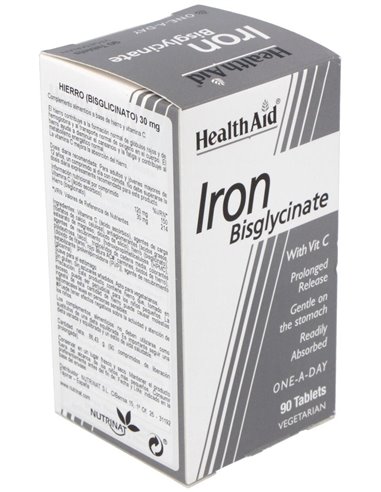 Hierro Bisglycinate Iron+Vit.C 90Comp. Health Aid de Health Aid