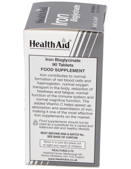 Hierro Bisglycinate Iron+Vit.C 90Comp. Health Aid de Health Aid