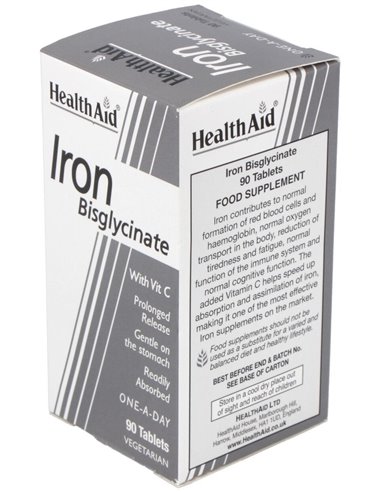 Hierro Bisglycinate Iron+Vit.C 90Comp. Health Aid de Health Aid