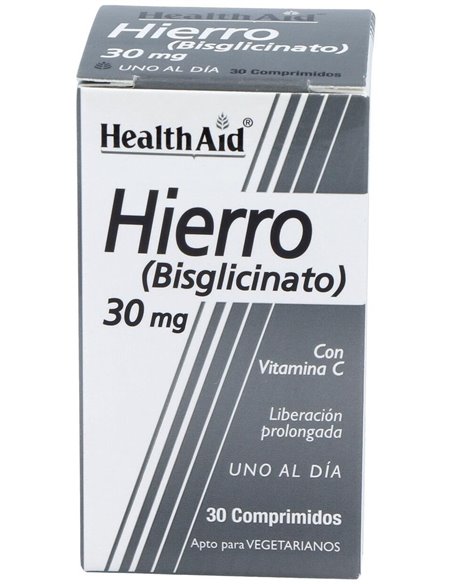 Hierro Bisglycinate Iron+Vit.C 30Comp Health Aid de Health Aid