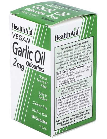 Aceite De Ajo (Garlic Oil) 2Mg. 60Cap. Health Aid de Health Aid