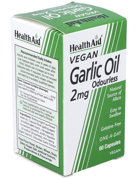 Aceite De Ajo (Garlic Oil) 2Mg. 60Cap. Health Aid de Health Aid