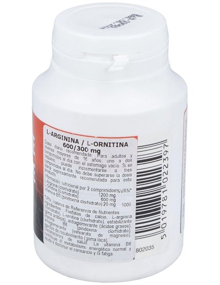 L-Arginina/L-Ornitina 600 Mg/300 Mg 60 Comp de Health Aid