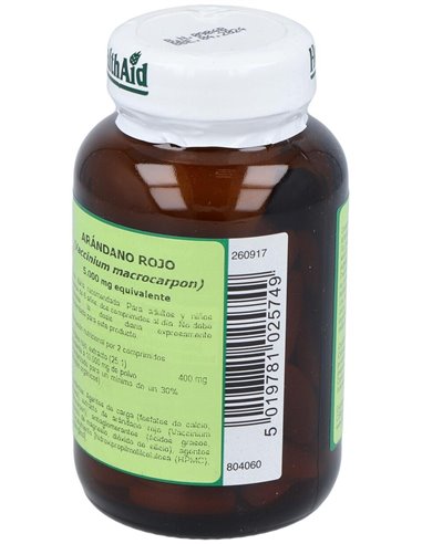 Arándano Rojo (Vaccinium Macrocarpon) 5.000 Mg 60 Comp de Health Aid