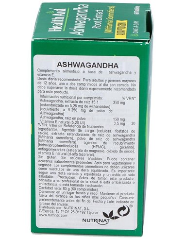 Ashwagandha 60Comp. de Health Aid