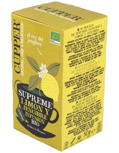 Limon Y Jengibre Infusion 20 Bolsitas.Bio de Cupper