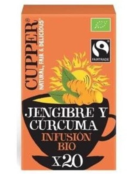 Jengibre Y Curcuma Infusion 20Bolsitas. Bio de Cupper