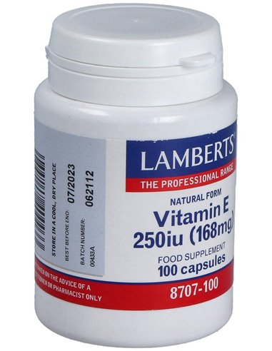 Vitamina E Natural 250 UI 100 Caps. de Lamberts