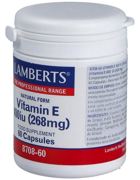 Vitamina E Natural 400 UI 60 Caps. de Lamberts