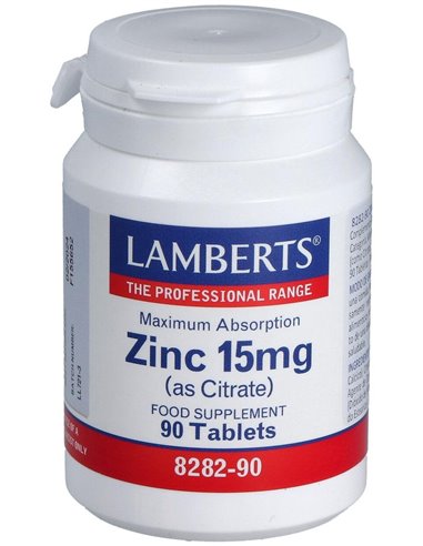 Zinc 15 mg (Como citrato) 90 Tabs. de Lamberts
