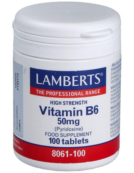 Vitamina B6 50 mg (Piridoxina) 100 Tabs. de Lamberts