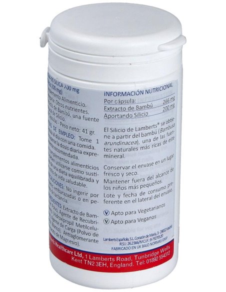 Silicio 200 mg 90 Caps. de Lamberts