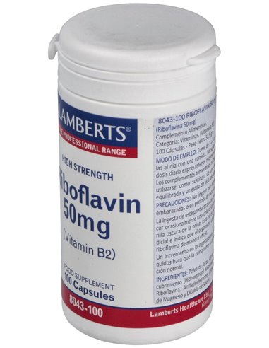 Riboflavina 50 mg (Vitamina B2) de Lamberts