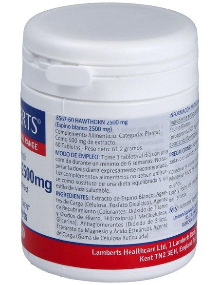 Espino Blanco 2500 mg (Flavonoides 10 mg) de Lamberts