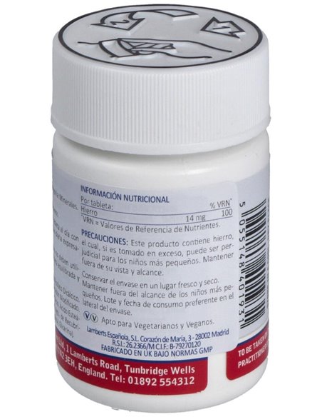 Hierro 14 mg (Como citrato) 100 Tabs. de Lamberts