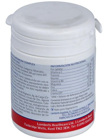 Complejo de Cromo (Con Vit B,C, Mag, Cu y Zn) 60 Tabs. de Lamberts