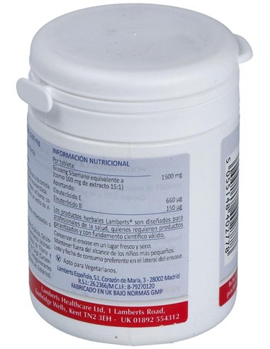 Ginseng Siberiano 1500 mg 60 Tabs. de Lamberts