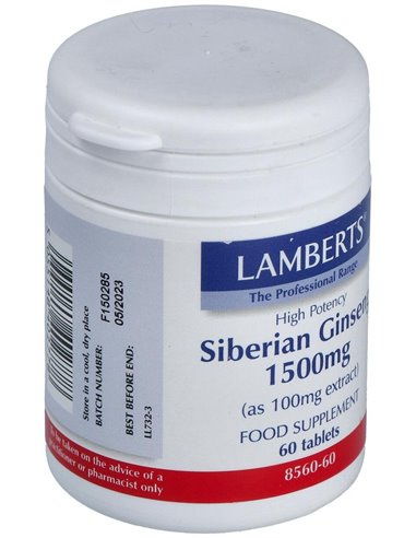 Ginseng Siberiano 1500 mg 60 Tabs. de Lamberts