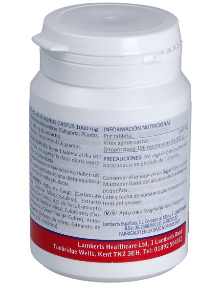 Vitex Agnus Castus 1000 mg 60 Tabs. de Lamberts