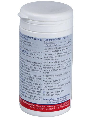 L-Ornitina HCl 500 mg de Lamberts