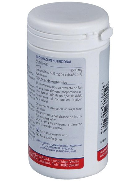 Salvia 2500 mg (2,5% de Ácido rosmarínico) de Lamberts