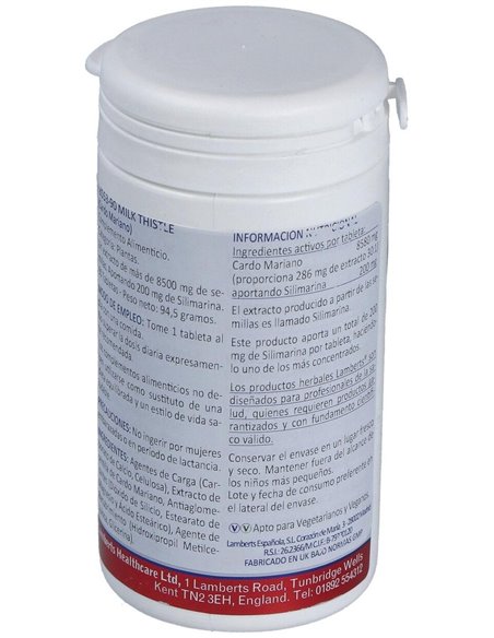 Cardo Mariano 6250 mg (200 mg de Silimarina) de Lamberts