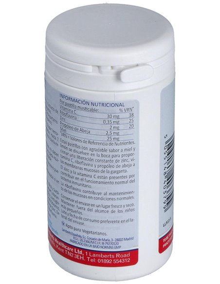 Zinc Plus (Masticable con Vit C, B2, Miel, Prop.) de Lamberts