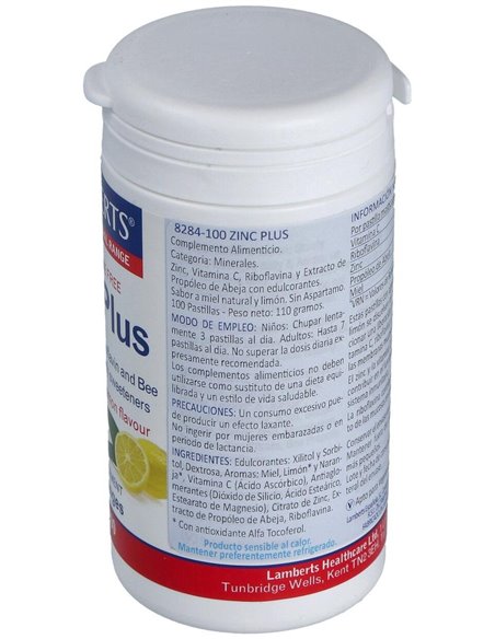 Zinc Plus (Masticable con Vit C, B2, Miel, Prop.) de Lamberts