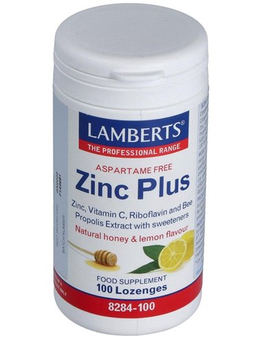 Zinc Plus (Masticable con Vit C, B2, Miel, Prop.) 100 Loz. de Lamberts