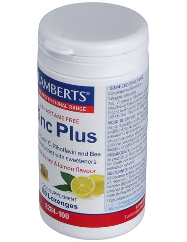 Zinc Plus (Masticable con Vit C, B2, Miel, Prop.) 100 Loz. de Lamberts