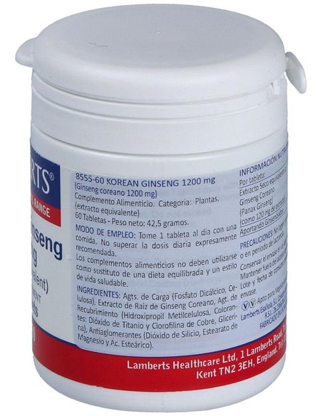 Ginseng Coreano 1200 mg de Lamberts