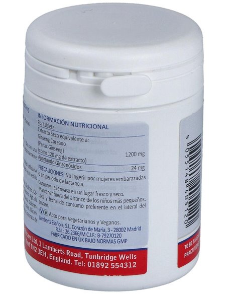 Ginseng Coreano 1200 mg 60 Tabs. de Lamberts