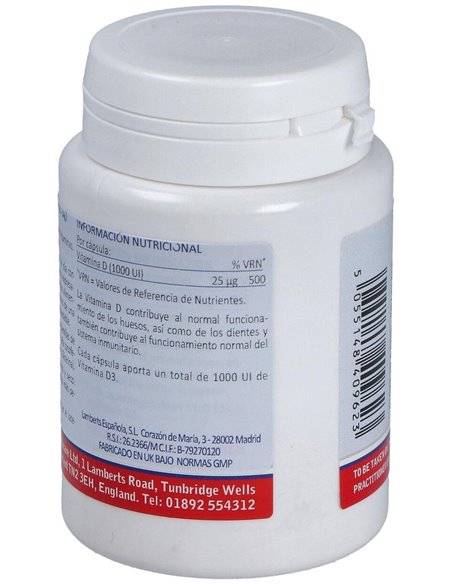Vitamina D3 1000 UI (25 µg) de Lamberts