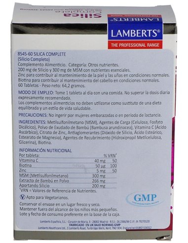 Silica Complete (Cabello, Piel y Uñas) 60 Tabs. de Lamberts