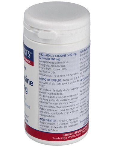 L-Tirosina 500 mg de Lamberts