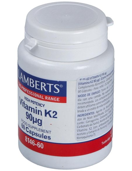Vitamina K2 (como MK-7) 90 µg 60 Caps. de Lamberts